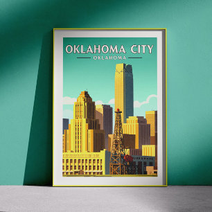 Poster Vintage Oklahoma City Oklahoma
