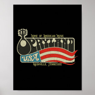 Poster Vintage Opryland Usa 1972 Tennessee les années 70 
