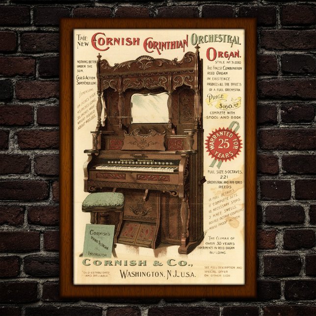 Poster Vintage Orchestral Organ Advertising (Créateur téléchargé)