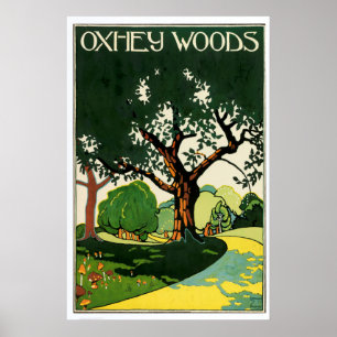 Poster Vintage Oxhey Woods par Edward McKnight Kauffer