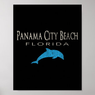 Poster Vintage Panama City Beach Dolphin T Shirt