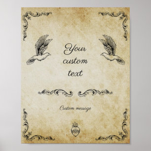 Poster Vintage panneau mariage romantique