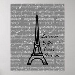 Poster vintage Paris Tour Eiffel