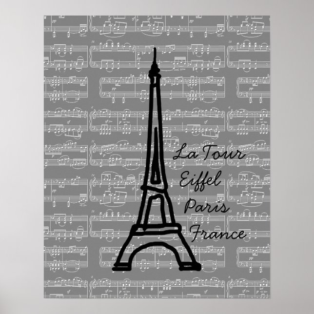 Poster vintage Paris Tour Eiffel (Devant)