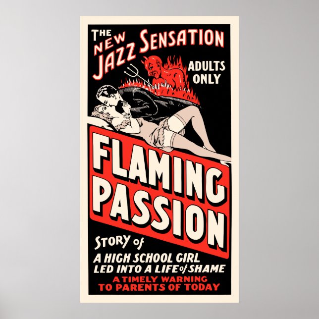 Poster vintage - "Passion flamboyante" (Devant)