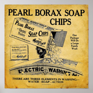 Poster Vintage Pearl Borax Savon Lave Détergent Imprimer