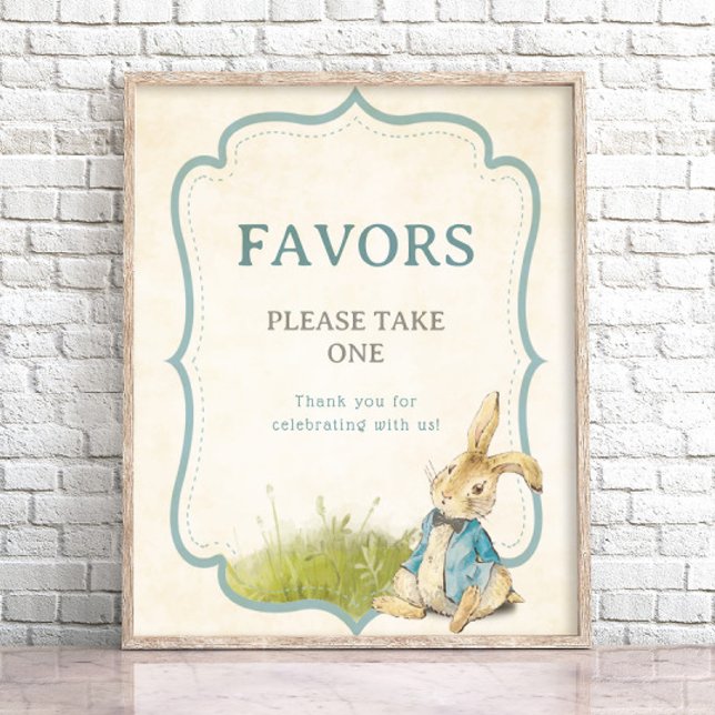 Poster Vintage Peter Rabbit Garçon Baby shower Faveurs (Créateur téléchargé)