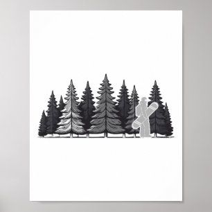 Poster Vintage Pine Tree Snowboard - Cool Snowboard