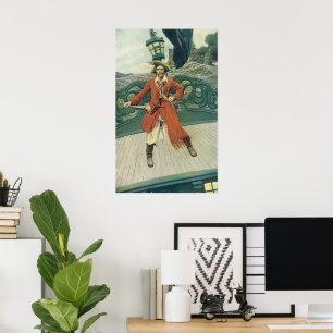 Poster Vintage Pirates, capitaine Keitt par Howard Pyle