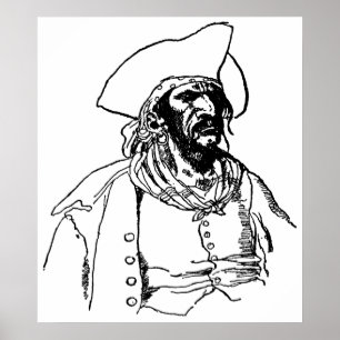 Poster Vintage Pirates, croquis de Buccaneer par Howard P