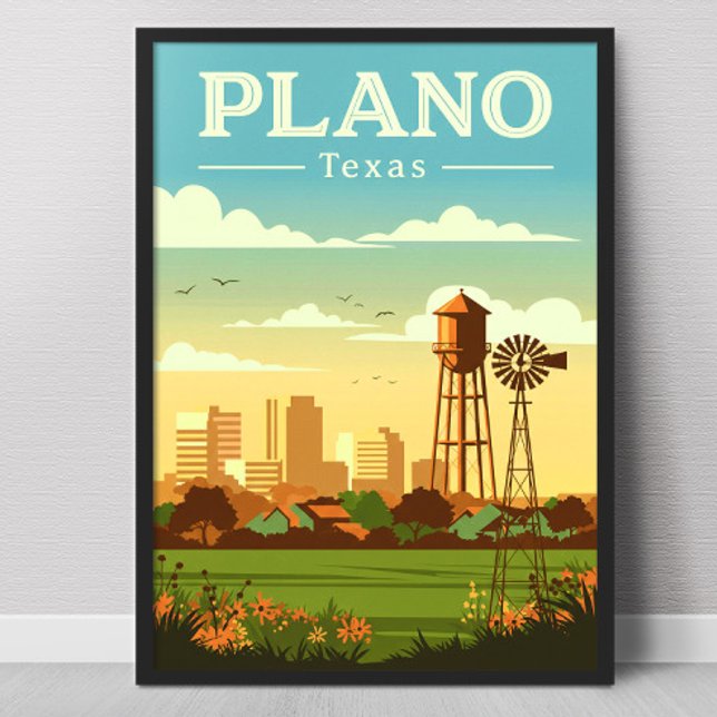 Poster Vintage Plano Texas (Créateur téléchargé)
