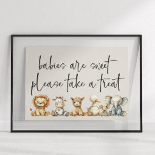Poster Vintage Plush Nursery Animaux Baby shower Favorise