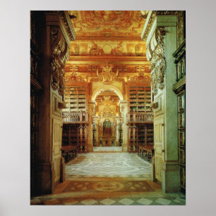Poster Vintage Portugal, Coimbra, Bibliothèque universita