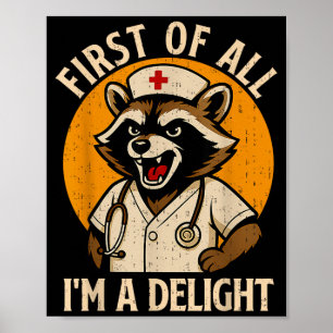 Poster Vintage Première D'une Délicieuse Infirmière Raton