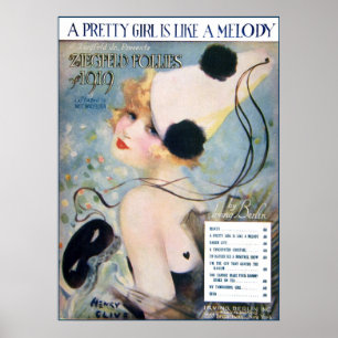 Poster Vintage Pretty Girl est comme une mélodie