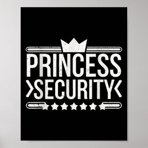 Poster Vintage Princess Security Boys Brother Anniversair