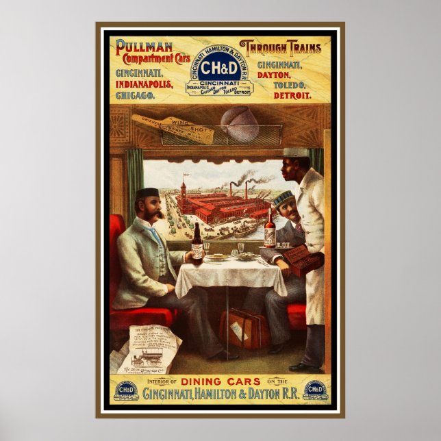Poster Vintage Pullman Train Dining Cars (Devant)