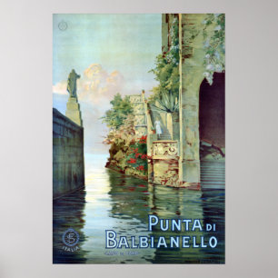 Poster Vintage Punta di Balbianello Lago di Como Italie