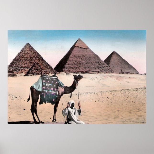 Poster vintage Pyramide coloré (Devant)