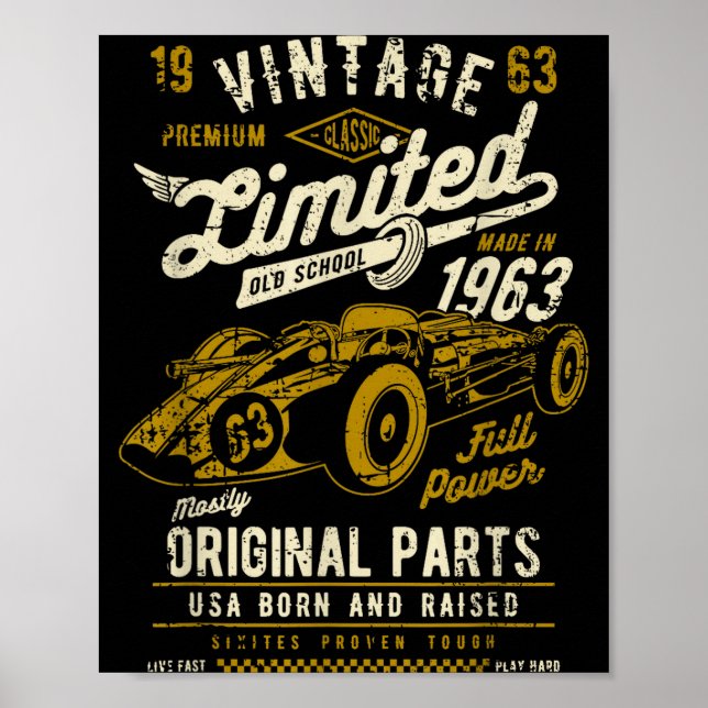 Poster Vintage Race Car Design  (Devant)