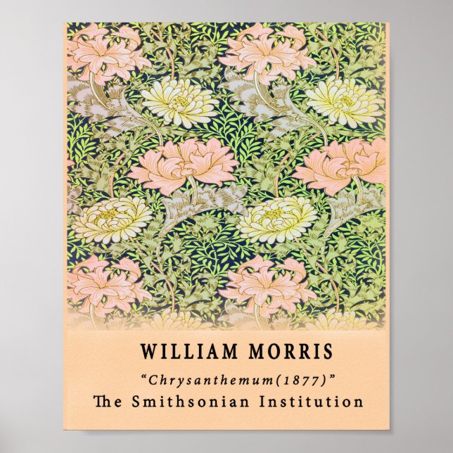 Poster Vintage Remixe William Morris Chrysanthemum (Devant)