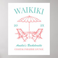 Vintage Retro Beach Bachelorette Party Customisé