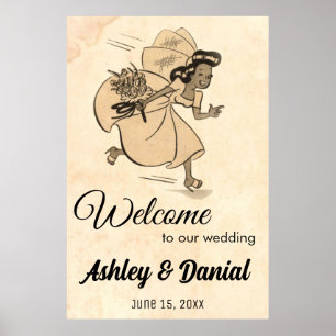 Poster Vintage Retro Bride Funny Classic Welcome Mariage
