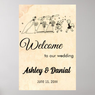 Poster Vintage Rétro Bridesmaitres les années 50 Vieux Ma