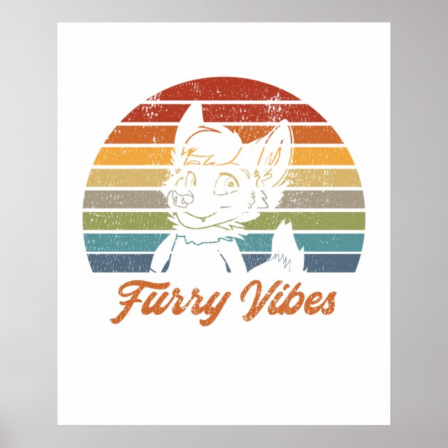 Poster Vintage Retro Fandom Fursuiter Fibes Cadeau (Devant)
