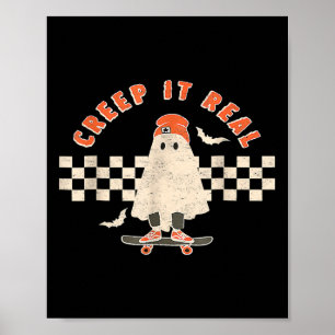 Poster Vintage Retro Halloween Creep It Real Ghost Boy Fa