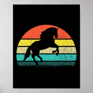 Poster Vintage Retro Horse Lover Design Horseback équitat