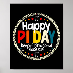 Poster Vintage Retro Joyeux Jour Pi Garder Il Irrationnel