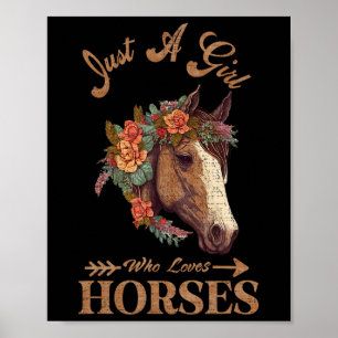 Poster Vintage Rétro Juste Une Fille Qui Aime Les Chevaux