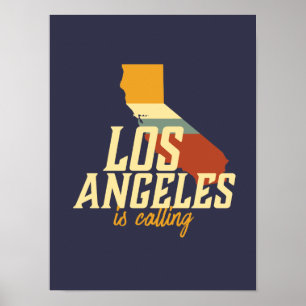 Poster Vintage Retro Los Angeles Californie CA USA City