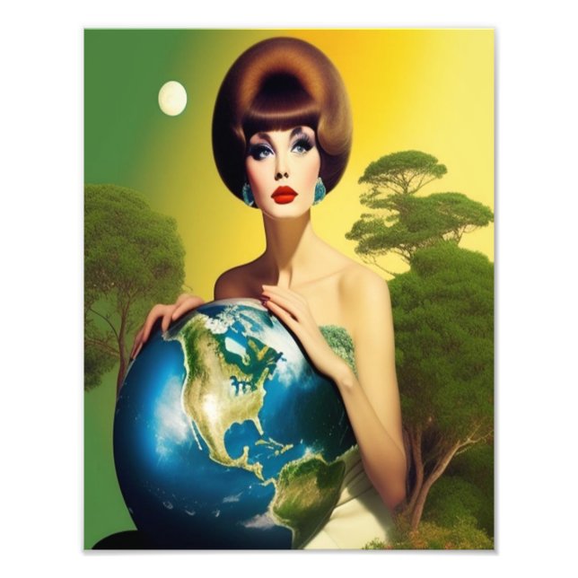 Poster vintage Retro Mère Terre. (Devant)