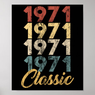 Poster Vintage Retro Né En 1971 48e Anniversaire Don