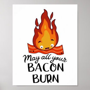 Poster Vintage Retro Puissent Toutes Votre Bacon Brûler