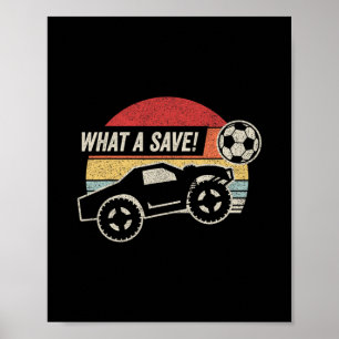 Poster Vintage Retro Quelle économie ! Voiture de footbal