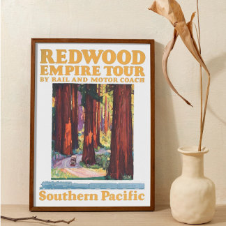 Poster Vintage Retro Redwood National Park