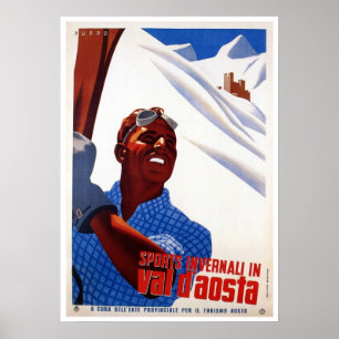 Poster Vintage rétro sports d'hiver italiens