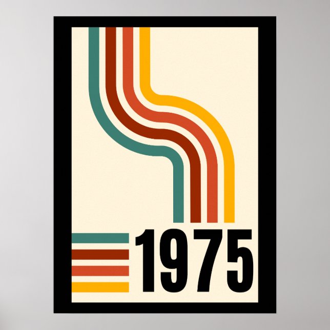 poster vintage Retro Stripes 1975 (Devant)