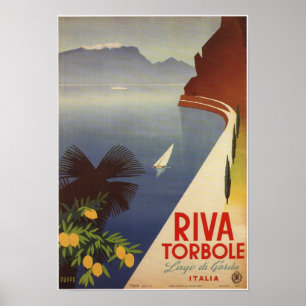Poster Vintage Riva Torbole Lago de Garda Italie