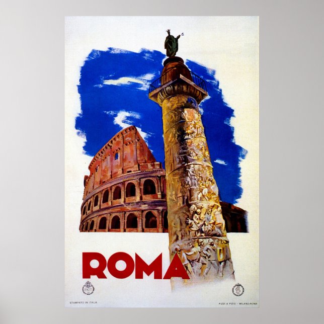 Poster Vintage Roma Rome Voyage en Italie (Devant)