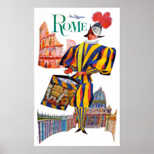 Poster Vintage Rome Travel Garde Suisse