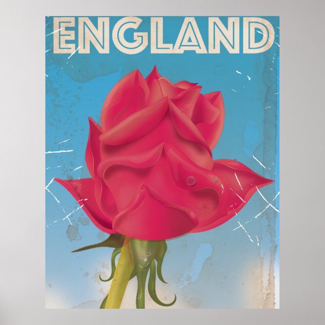 Poster vintage Rose d'Angleterre (Devant)