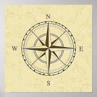 Vintage Rose de boussole nautique ivoire