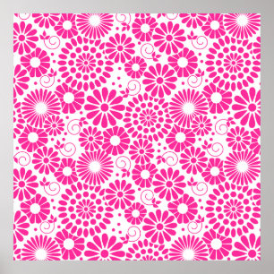 Poster vintage rose floral