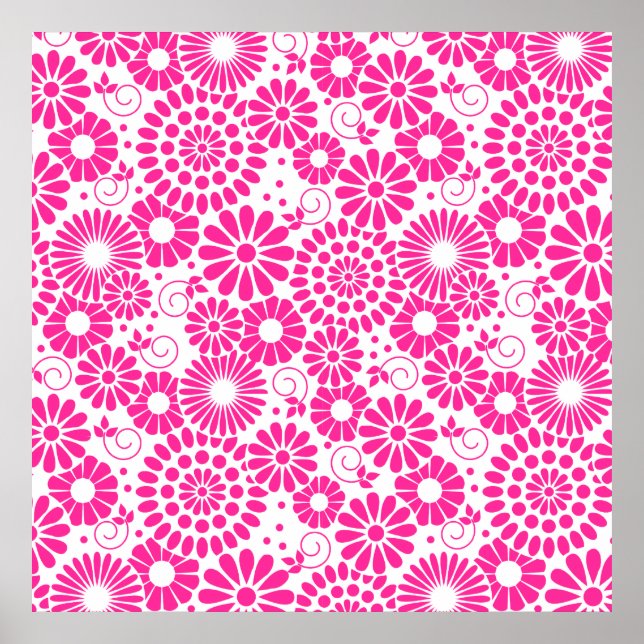 Poster vintage rose floral (Devant)