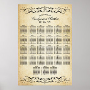 Poster Vintage Rustic Black Flourish Mariage