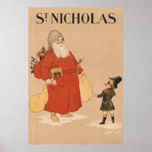 Poster Vintage Saint Nicholas Illustration (1895)